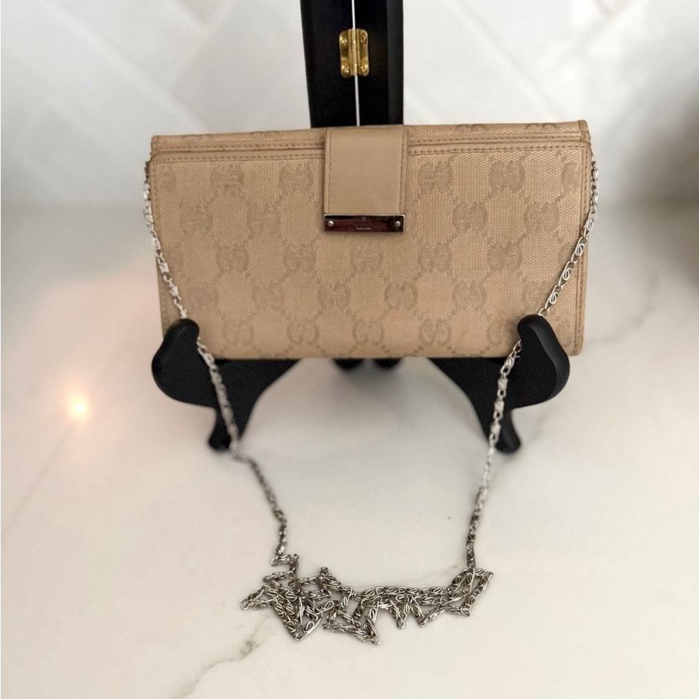Authentic Monogram Gucci Chain On Wallet